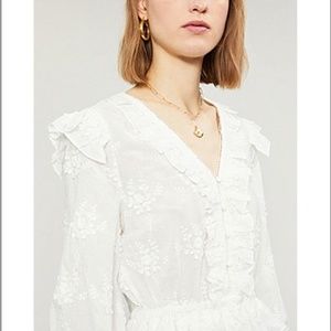 Maje Loxana Victorian Embroidered Blouse